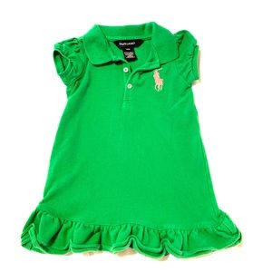 Baby girl Ralph Lauren green polo dress